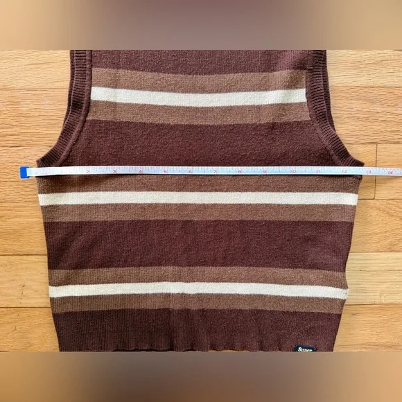 Superdry cropped striped fine knit sleeveless sweater US size 6 - Picture 8 of 11